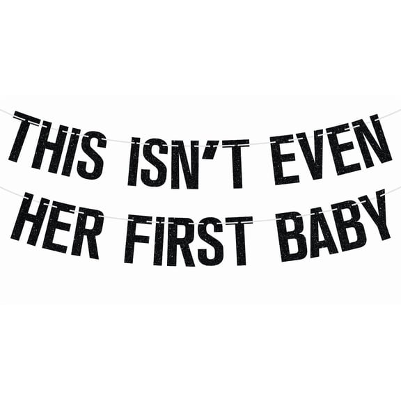 Elegant Baby Announcement Sign for Boy and Girl - Newborn Birth Hospital Signs - Baby Arrival Sign, Black Glitter