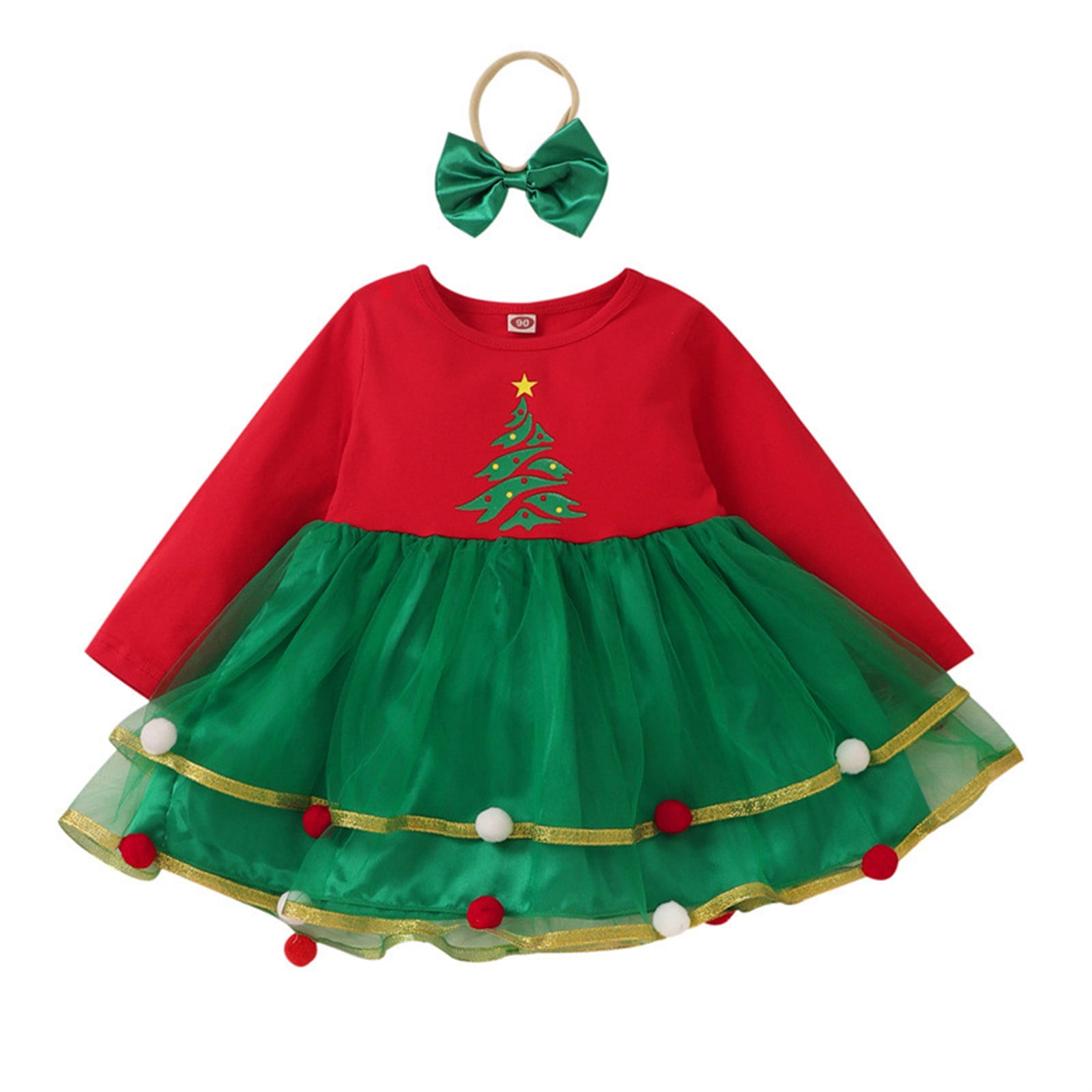 Elegant Baby Girls Dresses Toddler Girls Long Sleeve Christmas