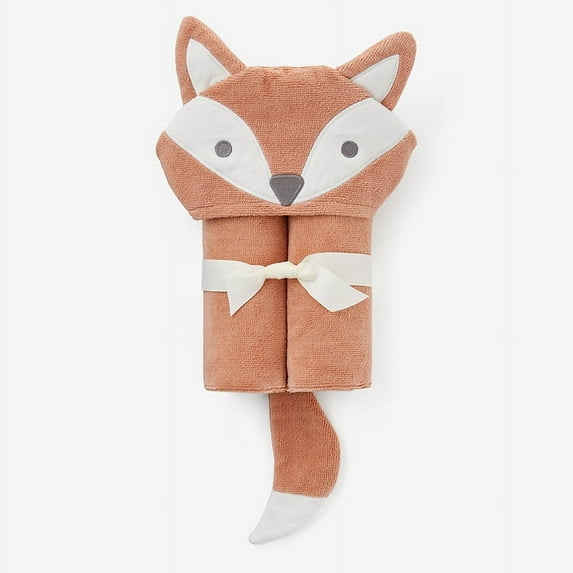 Elegant Baby Hooded Baby Bath Wrap, Rust Fox