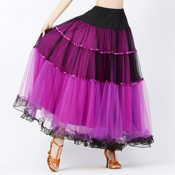 Elegant Ballroom Latin Dance Skirt, Stage Performance Flamenco Waltz Ladies Dress, Latin Spanish Skirts ,