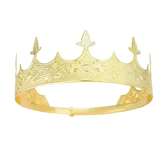 Elegant Bar Mitzvah King Crown Hair Hoop Western Prince Crowns Headband Cosplay