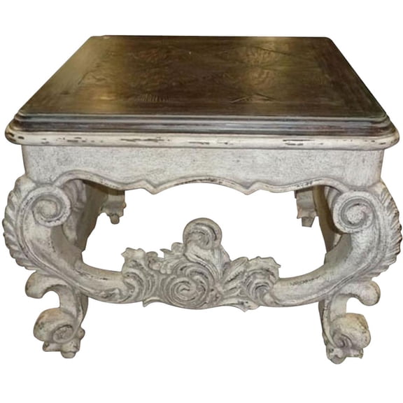 Elegant Baroque Rococo Carved End Table-Timeless Antique Style