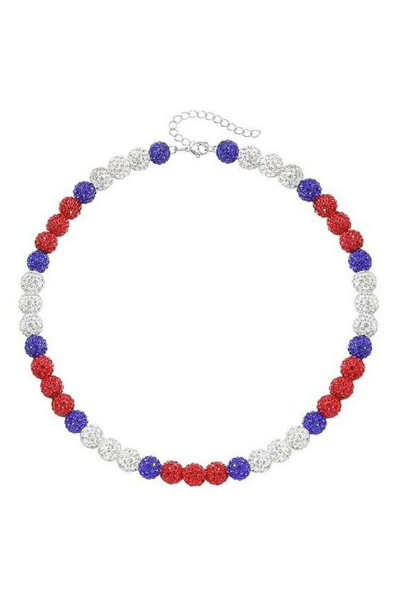 Elegant Baseball Necklace Rhinestones Disco Ball Beaded Clavicle Chain Fashionable Neckchain Jewelry for Fitness Lovers