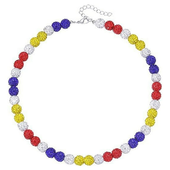 Elegant Baseball Necklace Rhinestones Disco Ball Beaded Clavicle Chain Fashionable Neckchain Jewelry for Fitness Lovers