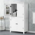 Elegant Bathroom Floor Storage Freestanding Unit with 4 Doors