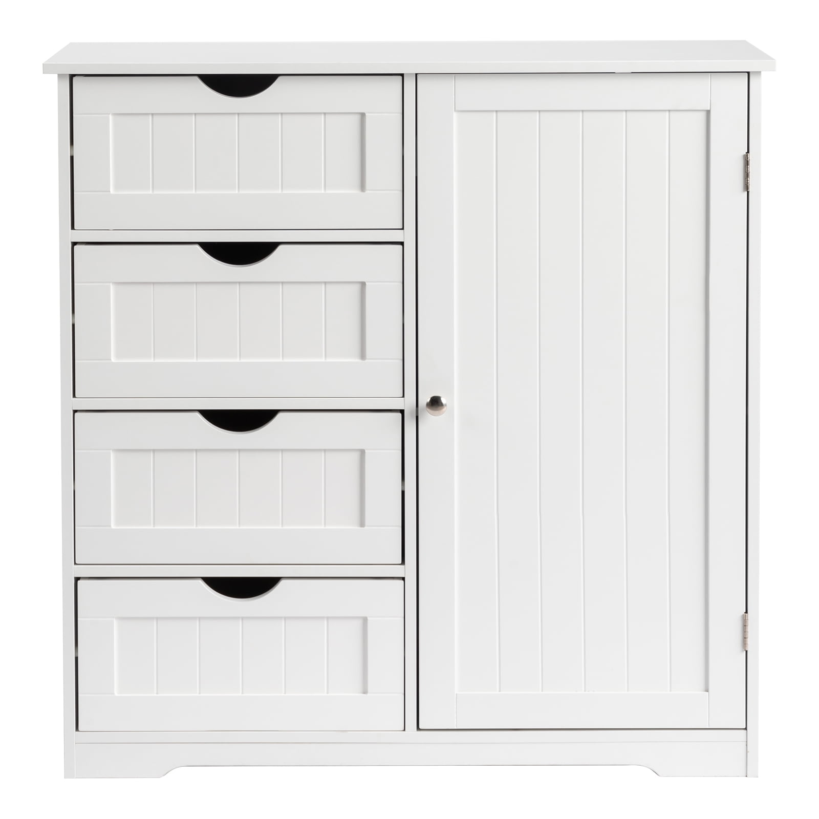 AsterOutdoor Elegant Bathroom Storage Cabinet 4 Drawers 1 Lower Painted Density Board Triple Amine Laminated Particle Board for Bathroom, White