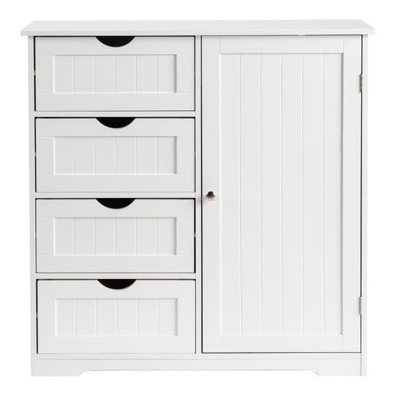 Elegant Bathroom Storage Cabinet 4 Drawers 1 Lower Cabinet Painted Density Board Triple Amine Laminated Particle Board Vertical Grain for Bathroom Powder Room Master Suite