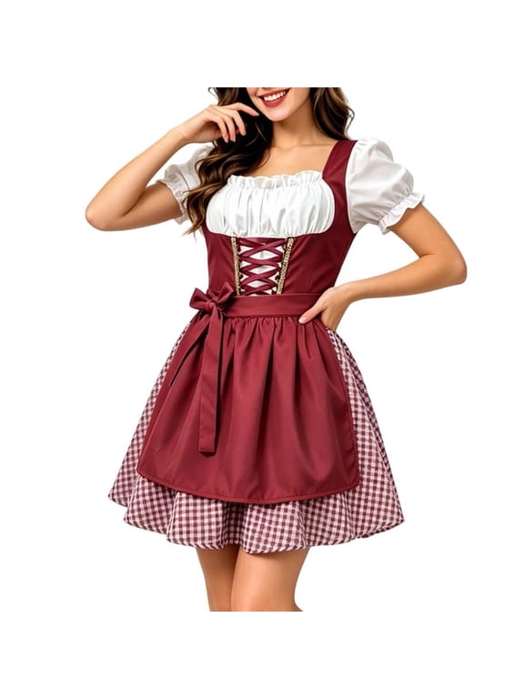 Elegant Bavarian Dirndl Dress for Oktoberfest and Farmhouse, Traditional for Women