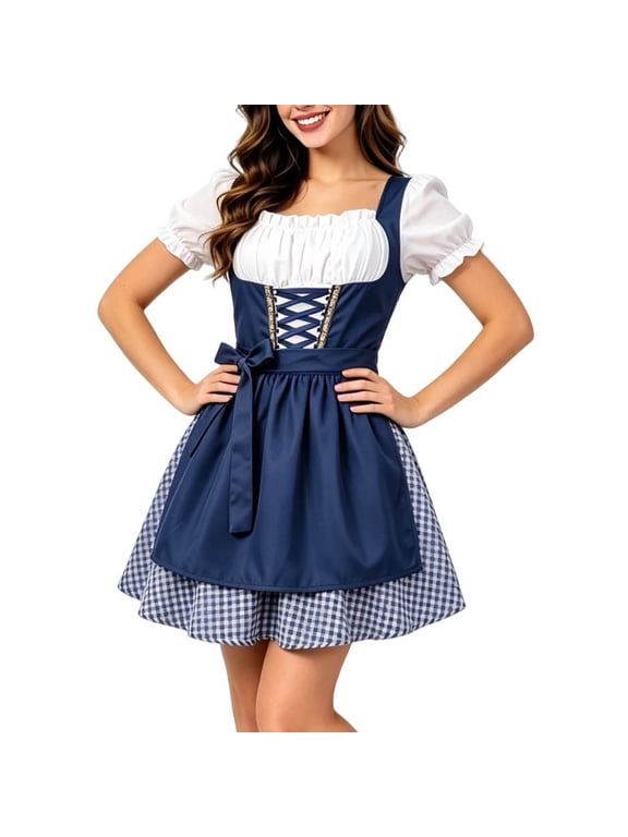 Elegant Bavarian Dirndl Dress for Oktoberfest and Farmhouse, Traditional for Women