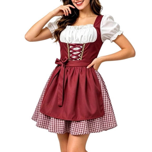 Elegant Bavarian Dirndl Dress for Oktoberfest and Farmhouse, Traditional for Women