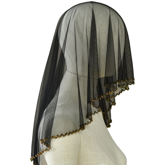 Elegant Beaded Bridal Veil For Wedding Photography And Traditional Ceremonies