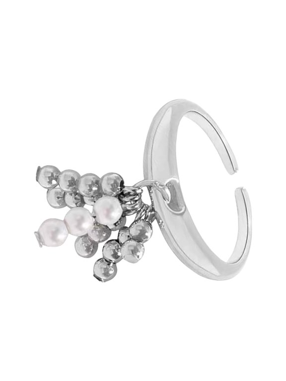 Elegant Beaded Tassels Rings For Women Featuring Sturdy Stainless Steel Anti Allergy And Wear Resistant Design