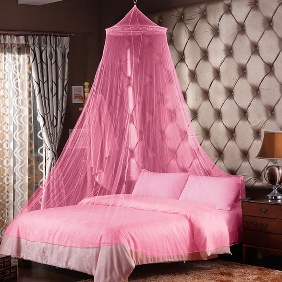Elegant Bed Canopy Mosquito Net for Bedroom,Easy Installation Dome Mosquito Netting for Full Queen King Beds,Breathable Insect Screen Canopy Drapes for Home & Camping,Stylish Room Decor