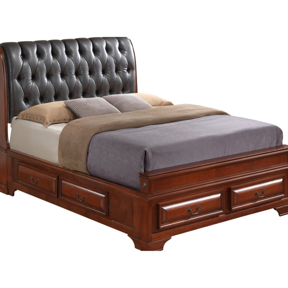 Stylish Home Full Bed With Oak Storage Design - 60" Height X 58" Width 90" Depth Keep Your Bedroom Clean Elegant For Modern H W D Quick And Easy Setup