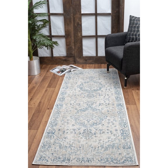 Elegant Beige Area Rug / High Traffic Kitchens / Jute Backing