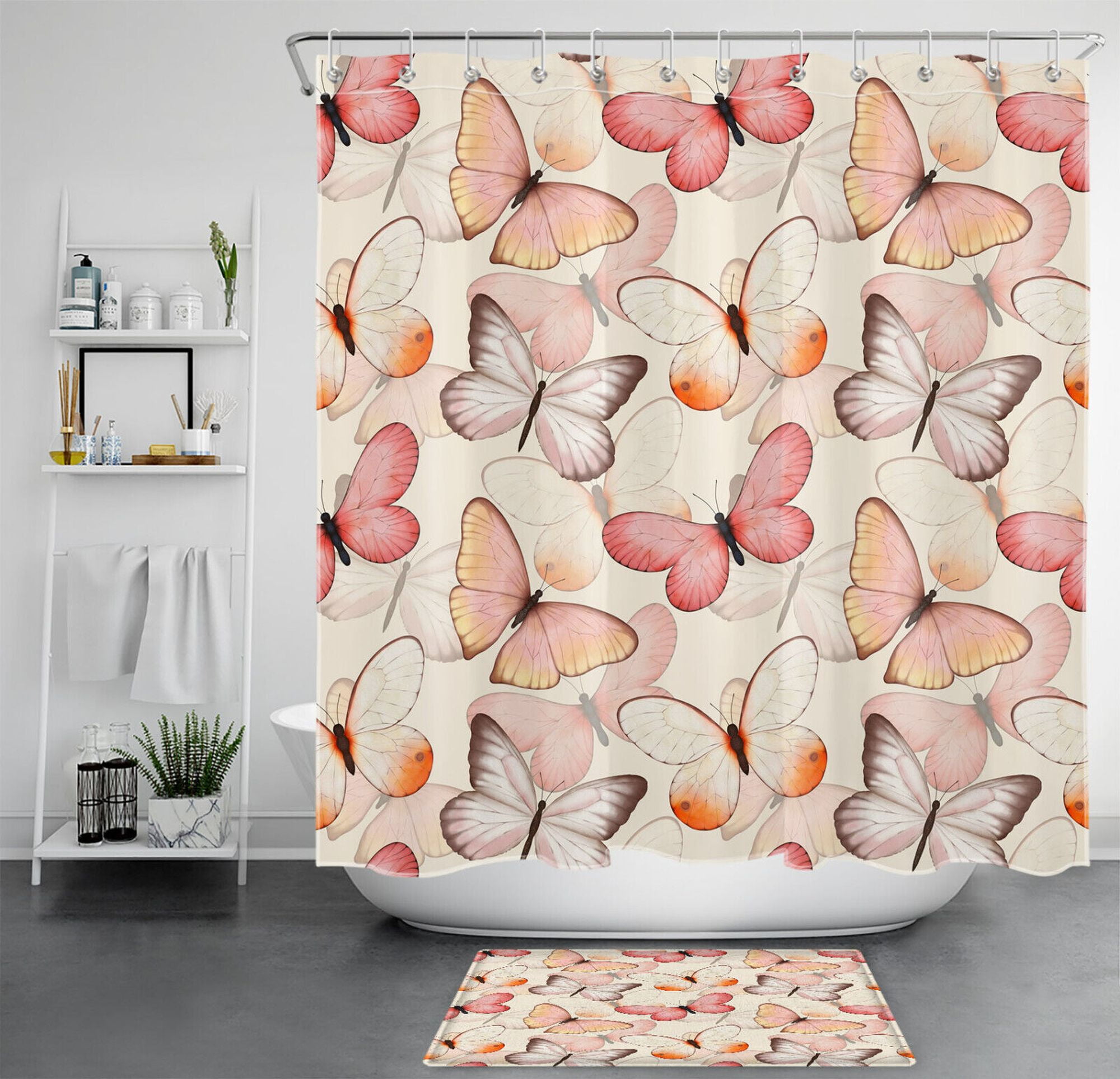 Elegant Beige Butterfly Bath Set for a Blissful Bathroom - Walmart.com