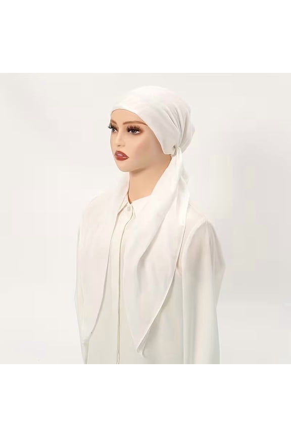 Elegant Beige Women's Hijab - Non-Stretchy Square Islamic Veil for Daily Wear, Prayer, Work, and Travel