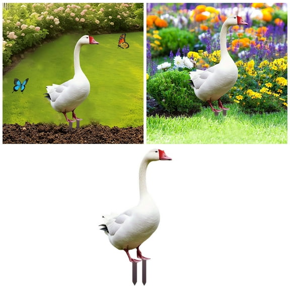 Elegant Big White Goose Garden Statue Acrylic Big White Goose Decoration Big Goose Garden Accessories Suitable For Big Goose Outdoor Garden Decoration Card Slot Easy To Use