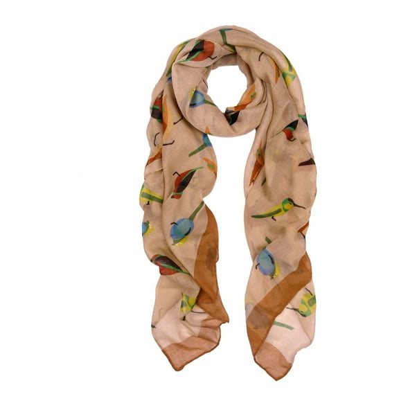 Elegant Birds Print Fashion Scarf