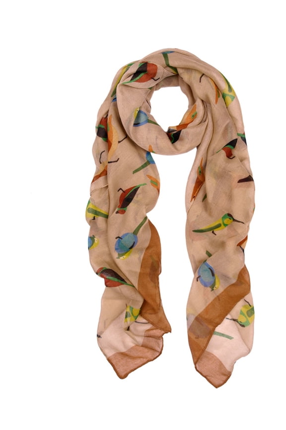Elegant Birds Print Fashion Scarf