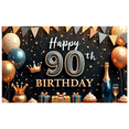thumbnail image 1 of Elegant Birthday Banner Happy Birthday 90 Milestone Glitter Birthday Decoration for Milestone Celebration Party Event Celebration, 1 of 8