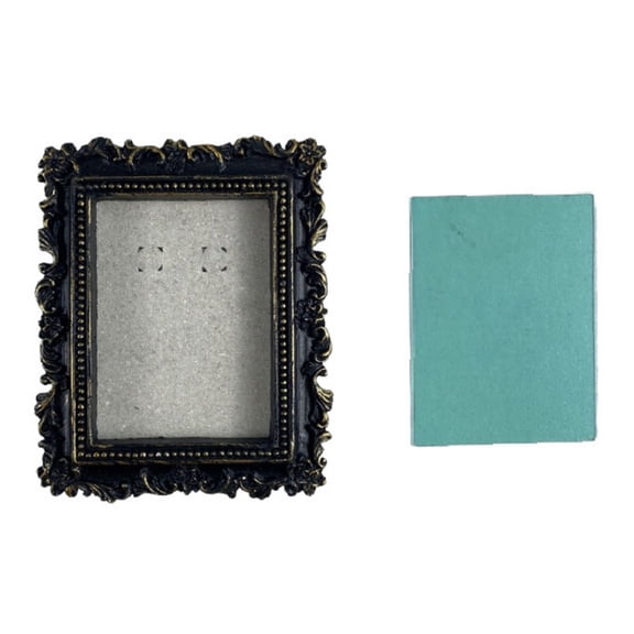 Elegant Black And Golden Picture Frame With Intricate Retro Pattern Photo Frame Perfect For Wall Or Desktop Decoration