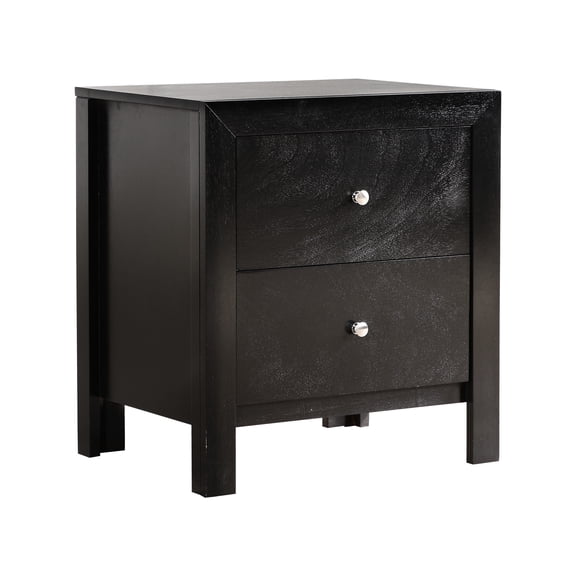 Elegant Black Bedside Chest With Two Intriguing Drawers - 25" H X 22" W 17" D, Strong Build, No Assembly Required, Instant Satisfaction Table Gorgeous Construction, Assembly, Gratification