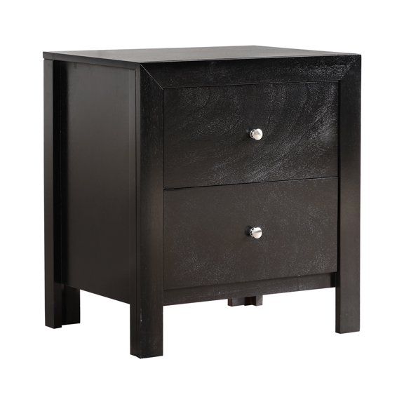 Black Particle Board Bedside - Drawer Storage Option - Bedroom Bedside Spot - Instant Setup
