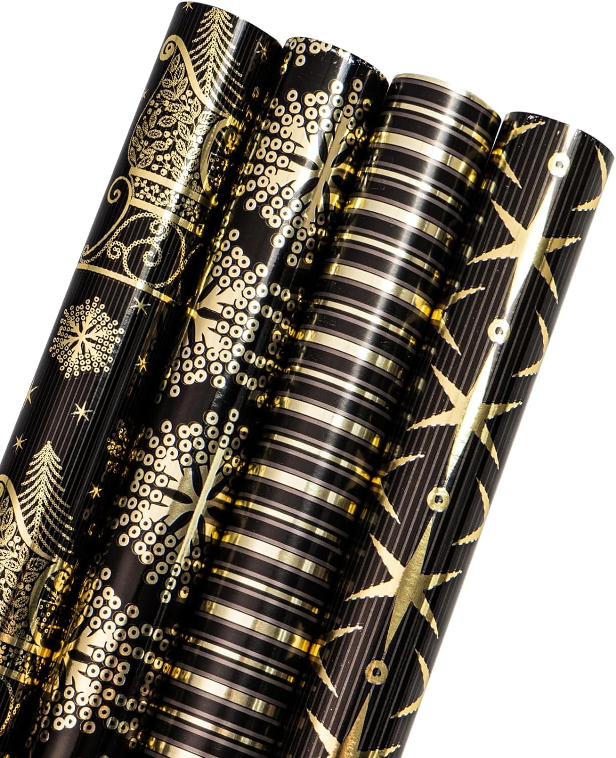 Black And Gold Christmas Wrapping Paper 
