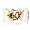 thumbnail image 1 of Elegant Black and Gold Glitter 60 Years Banner Backdrop, Cheers to 60 Years Party Decor, Birthday Celebration Photography Props, Party Supplies Background Decorations, 1 of 8