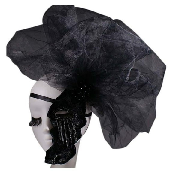 Elegant Black & Gold Half Face Masquerades Venetian Mask for Halloween Mardi Gras Party