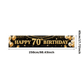 thumbnail image 1 of Elegant Black Happy 70th Birthday Banner Decorative Gold Celebration Milestone for Birthday Party Event Photo Background, 1 of 8
