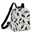 thumbnail image 1 of Elegant Black Leaf Pattern Small Backpack Cute Mini Backpacks For Woman Lightweight Daypacks, 1 of 8
