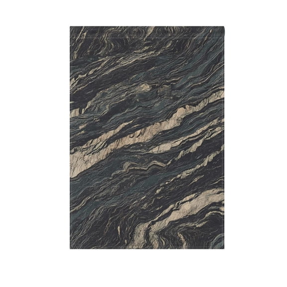 Elegant Black Marble Garden Flag 12X18 Double Sided Yard Flags for Outside Outdoor All Seasonal Decoration