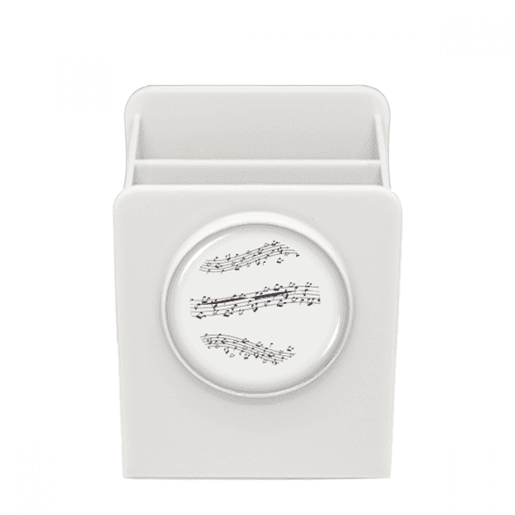 Elegant Black Music 5-le Staff Desk Pencil Holder Cup Pen Organizer