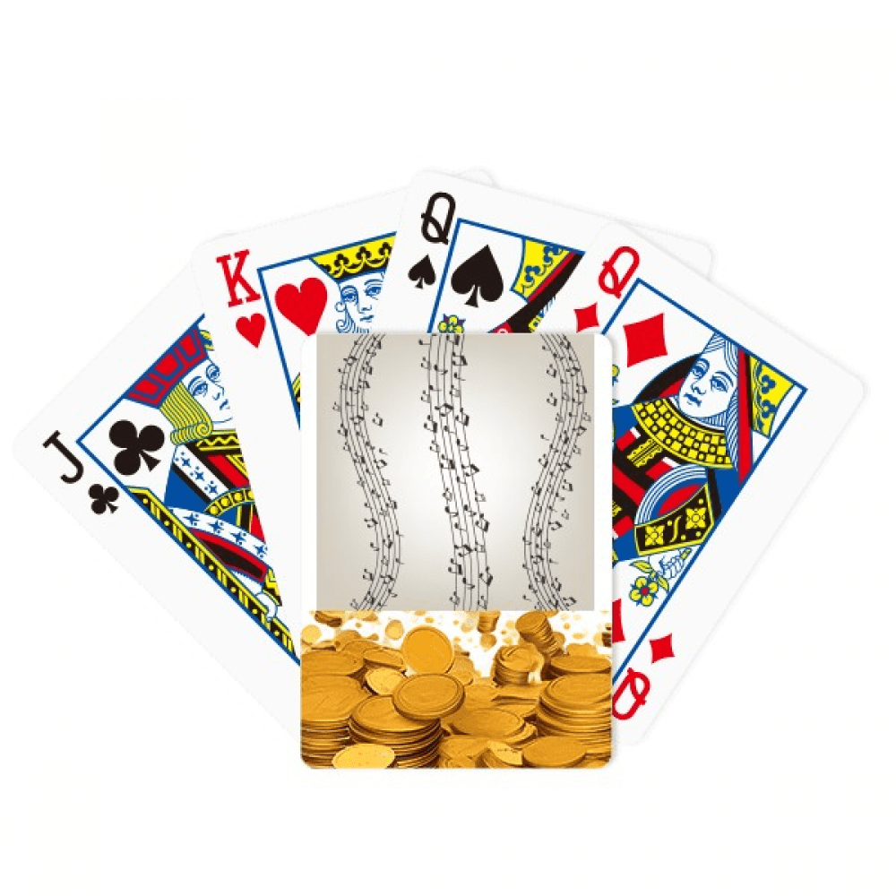 Elegant Black Music 5-le Staff Gold Playing Card Classic Game