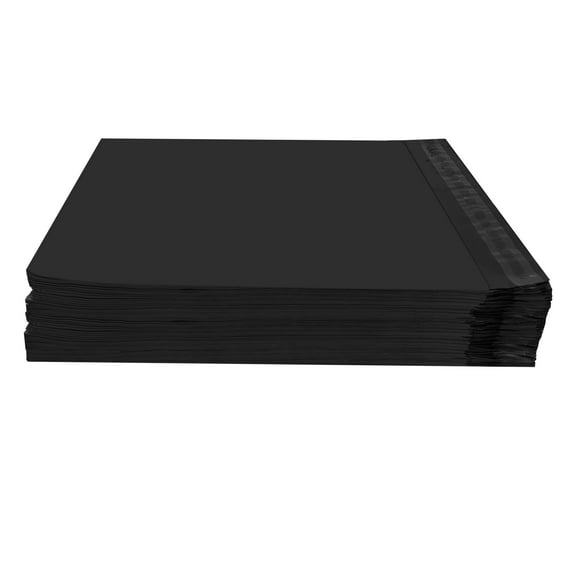 Elegant Black Poly Mailer Bags size: 10" x 13" Pack of 100 for shipping flexible items