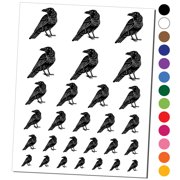 Elegant Black Raven Water Resistant Temporary Tattoo Set Fake Body Art Collection - Light Pink