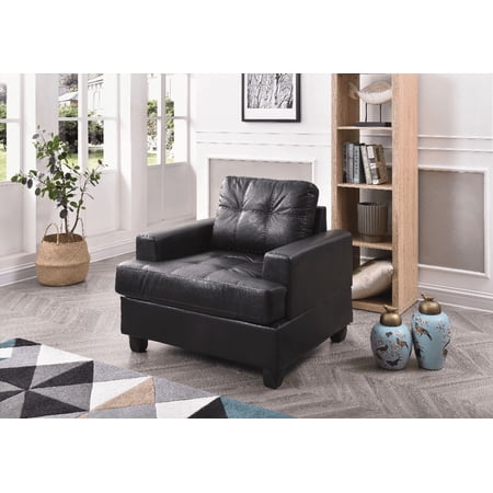 Elegant Black Saddle Arm Chair - 1-Piece with Solid Wood Frame and Non-Slip Pads