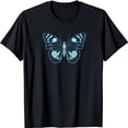 thumbnail image 1 of Elegant Black T-Shirt with Detailed Light Blue Butterfly Chest Graphic, 1 of 5