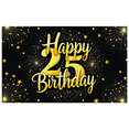thumbnail image 1 of Elegant Black and Gold Happy 25 Birthday Banner with Star and Balloon Elements Birthday Party Decorations Backdrop Photography Props Party Supplies, 1 of 8