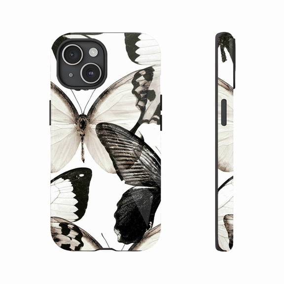 Elegant BlackWhite Butterfly iPhone Case Stylish Chic Design for Women Men Elegant Phone Cover Compatible with iPhone 11/12/13/14/15/16 (Pro Max/Plus)