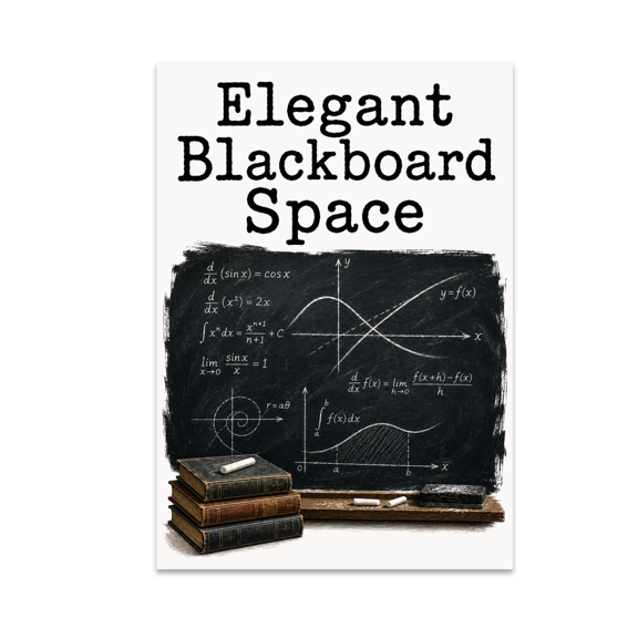 Elegant Blackboard Space - Calculus Teacher - 13x19 Poster Print