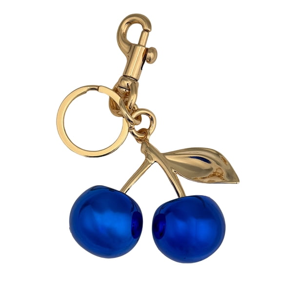 Elegant Blue Cherries Key Holder Trendy Cherries Shaped Keyring Delicate Detailed Key Chain Accessory for Daily Use