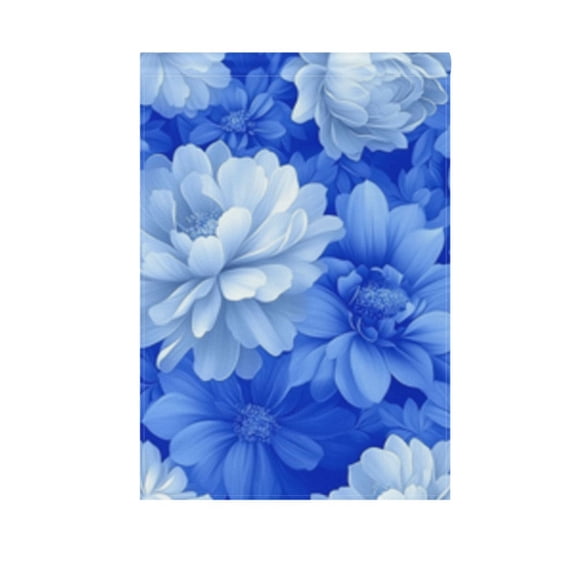 Elegant Blue Flower Garden Flag Double Sided 12 x 18/28 x 40 Inch Yard Flag Home Outdoor Yard Patio Lawn Decor