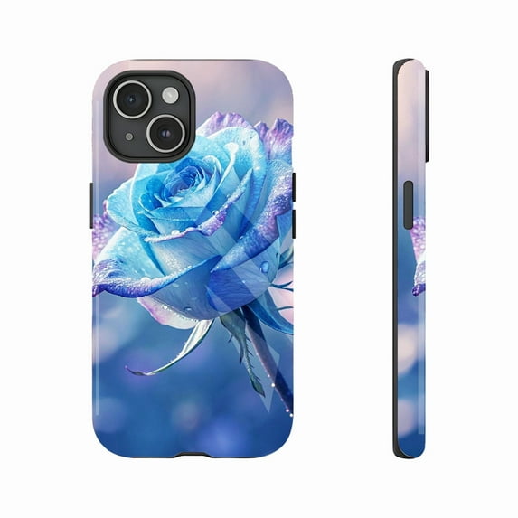 Elegant Blue Rose Floral iPhone Case for Style-Conscious Users, Compatible with iPhone 11/12/13/14/15/16 (Pro Max/Plus)
