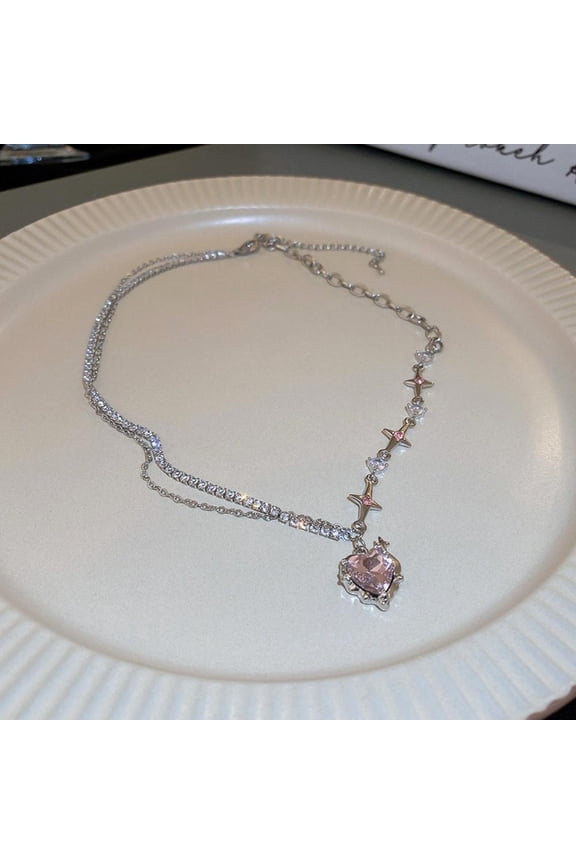 Elegant Bohemian Crystal Star Necklace with Secure Lock for Women