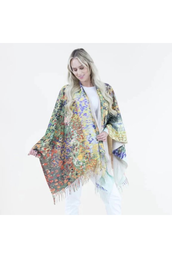 Elegant Bohemian Floral Print Fringed Wrap Comfortable Versatile Accessory for All Seasons|SOL24A109