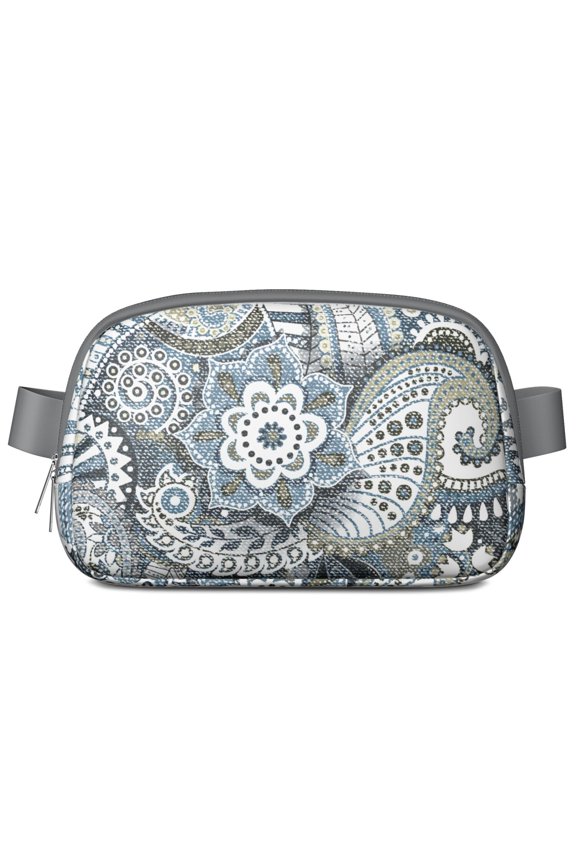 Elegant Boho Belt Bag – Paisley Patterned Fanny Pack with Vintage Floral Art for Women
