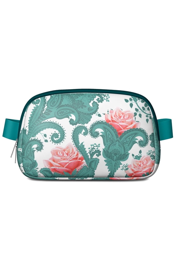 Elegant Boho Belt Bag – Paisley Patterned Fanny Pack with Vintage Floral Art for Women